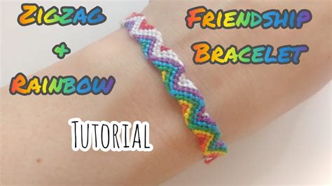 Rainbow White Zigzag Friendship Bracelet Tutorial YouTube