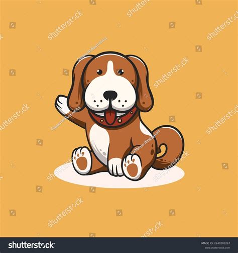 Cute Dog Smiling Cartoon Illustration Stock Vector (Royalty Free) 2240203267 | Shutterstock