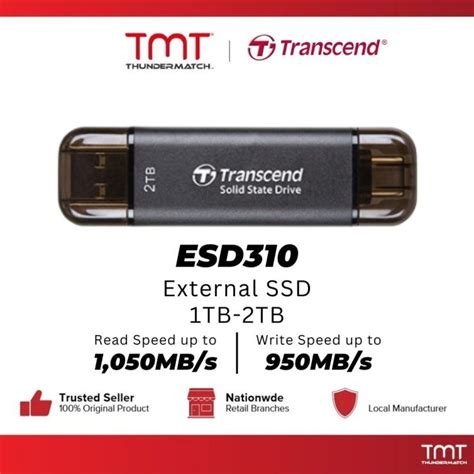 Tmt Official Transcend Esd310 1tb 2tb Otg External Ssd Portable Ssd Type C Usb A Lazada