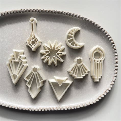 Polymer Clay Shape Cutters Art Deco Embossing Cutters Etsy