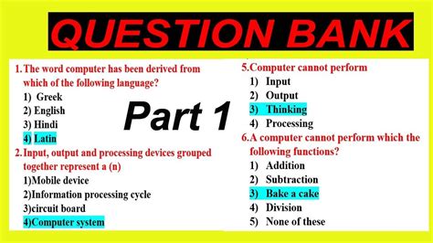 Computer Fundamental Mcq S Part Computer Fundamental Questions And