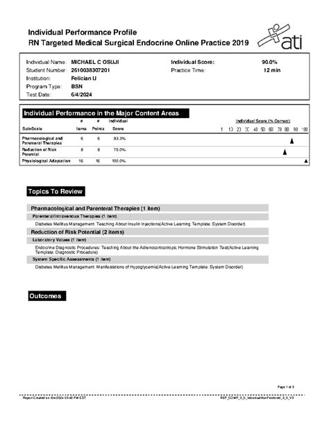 Rn Targeted Medical Surgical Endocrine Online Practice Report