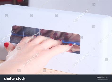 Closeup Drying Finger Nails Under Uv Stock Photo Shutterstock