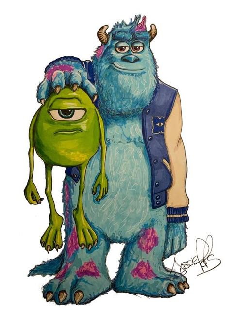 Sully And Mike Monsters Inc Print Or Original Etsy Uk Monsters Ink