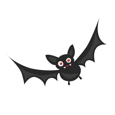 Halloween bat vector illustration. Flying spooky bat clip art. Flat