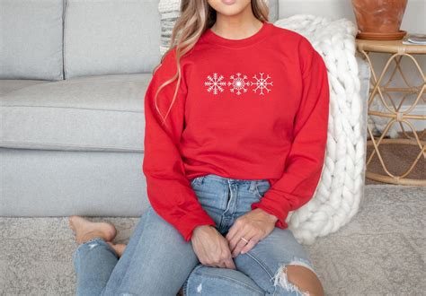 Snowflake Sweatshirt Christmas Sweatshirt Snowflake Graphic Etsy