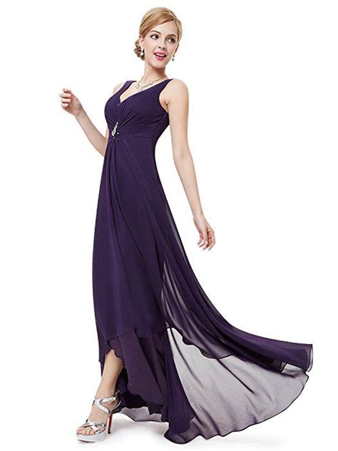 Ever Pretty Double V Neck Rhinestones Ruched Bust Hi Lo Evening Party Dress 09983 Pretty Women