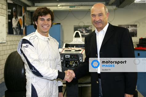 L To R Sergio Perez Mex With Peter Sauber Sui Bmw Sauber F Team