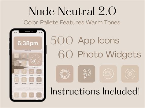 Nude Neutral 2 0 App Icon Pack Ios 14 Ios 15 Warm Beige Nude