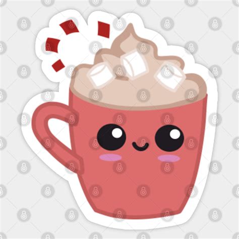 Kawaii Huge Hot Chocolate Kawaii Huge Hot Chocolate Sticker TeePublic