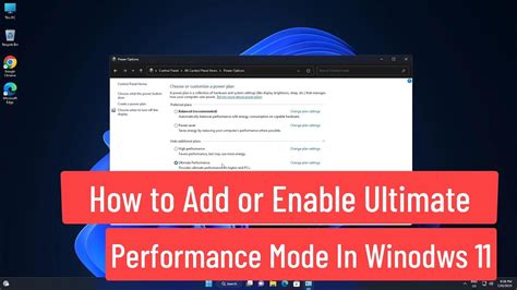 How To Add Or Enable Ultimate Performance Mode On Windows Youtube