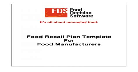 Food Recall Plan Template for Food TemplatFood Recall Plan Template For ...