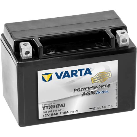 VARTA Powersports AGM ACTIVE YTX12 BS 10Ah Motorradbatterie 12V DIN