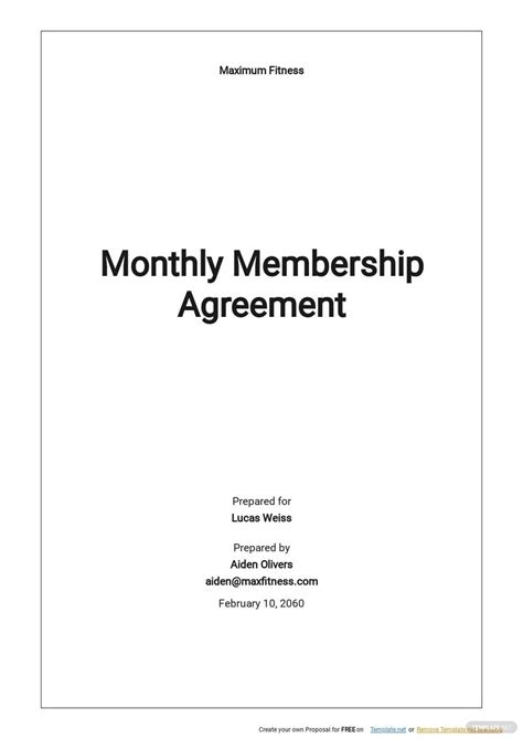 Membership Agreement Template