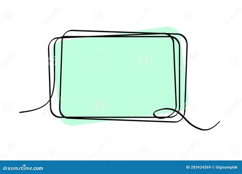 Simple Rectangle Vector Hand Draw Sketch Black Vector Line Art