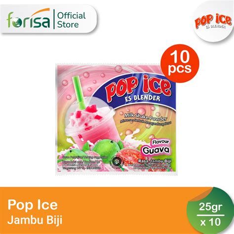 Jual Pop Ice Milk Shake Powder Rasa Jambu Biji 25 Gr 10 Pcs Shopee