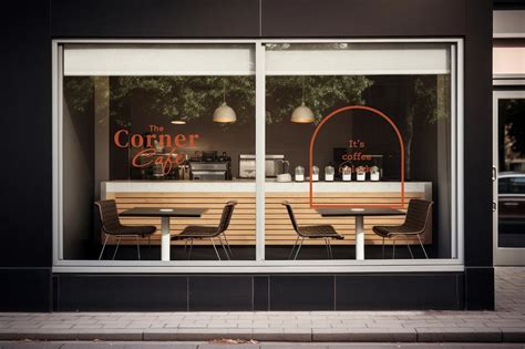 Editable Modern Café Storefront Mockup Premium Mockup Generator