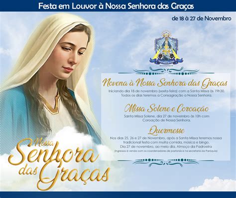 Festa De Nossa Senhora Das Gra As Come A Nesta Sexta Feira Em