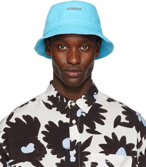 Jacquemus Le Bob Gadjo Cotton Canvas Bucket Hat In Green Modesens