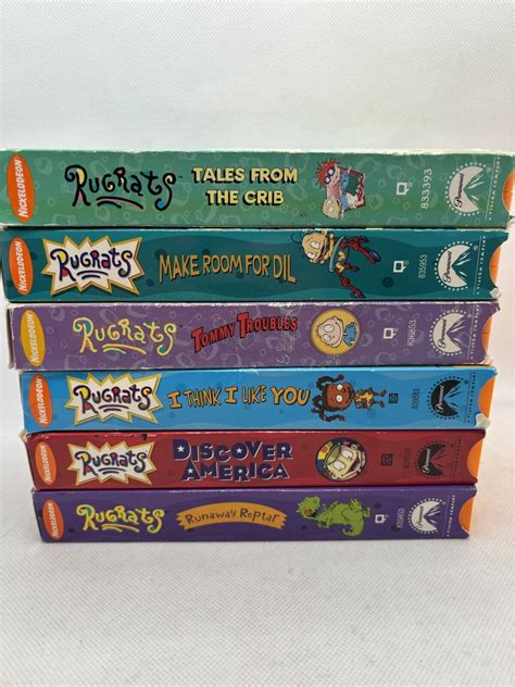 Rugrats Lot Of 6 Vhs Orange Tapes Nickelodeon Tommy Troubles Runaway Reptar Ebay