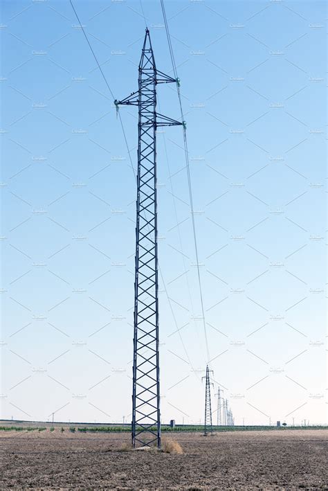 High Tension Towers Industrial Stock Photos Creative Market