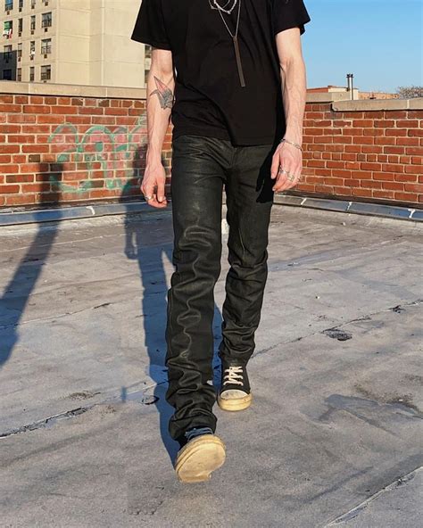 Rick Owens DRKSHDW Duke Jeans Made In Japan Black Waxed Self Edge