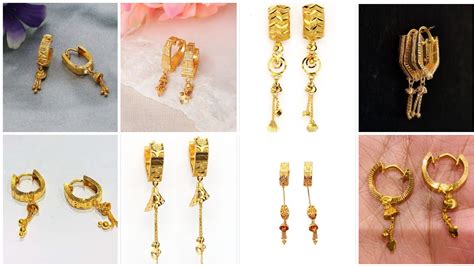 Gold Earring Designs Daily Wear Gold Earrings Designs Gold Hoop