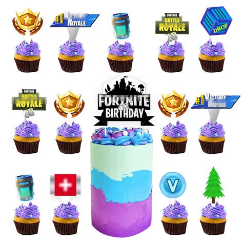 Buy Video Game Birthday Cake Topper Pcs Happy Birthday Cupcake