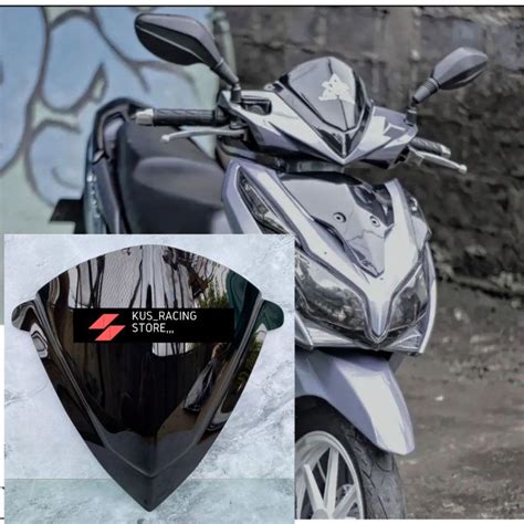 Jual Visor Variasi Honda Vario 125 Old Universal Hitam Kilap Free