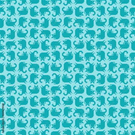 Cat pixel art pattern seamless. 8 bit pat background. pixelated Baby ...