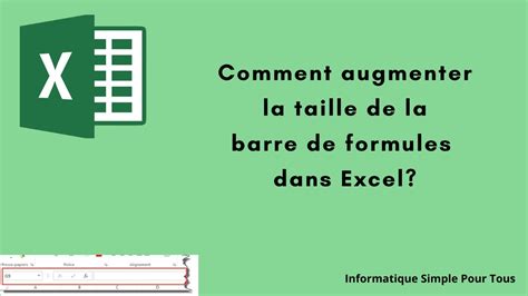 Comment Augmenter La Taille De La Barre De Formules Dans Excel Youtube