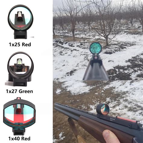 Red Green Dot Sight Tactical 1x25 1x27 1x40 Fiber Scope Holographic Sight Fit Shotgun Rib Rail