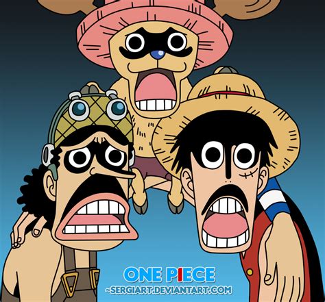 Luffy Usopp And Chopper By Sergiart On Deviantart