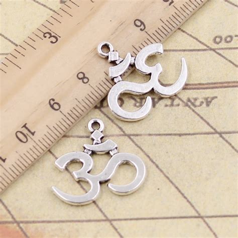 10pcs Charms Yoga Om 23x21mm Tibetan Silver Color Pendants Antique Jewelry Making Diy Handmade