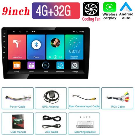 4G 32G 8Core Built In Cooling FanAndroid Car Radio Touch Screen Head