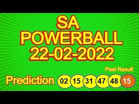 SA Powerball Predictions For Today 22 02 2022 SA Powerball Draw