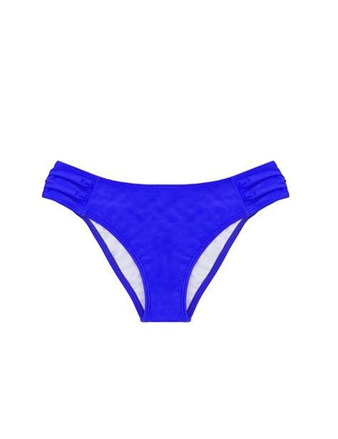 Ripley BIKINI MUJER SAMIA 370 CALZÓN CON DRAPEADO AZUL ELECTRICO