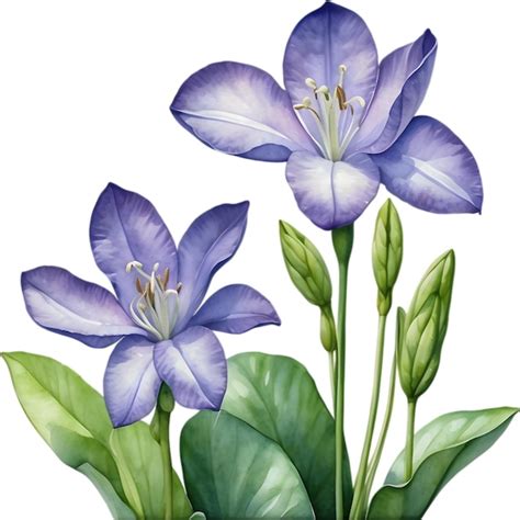 Premium PSD Watercolor Painting Of A Water Hyacinth Flower