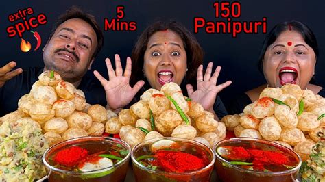 Extra Spicy Panipuri Challenge In Mins Panipuri Eating Golgappa