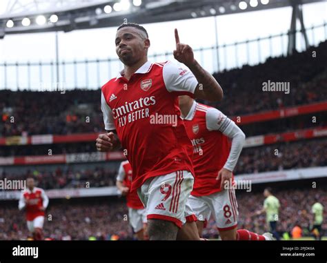 London UK 01st Apr 2023 Gabriel Jesus A Celebrates Scoring From