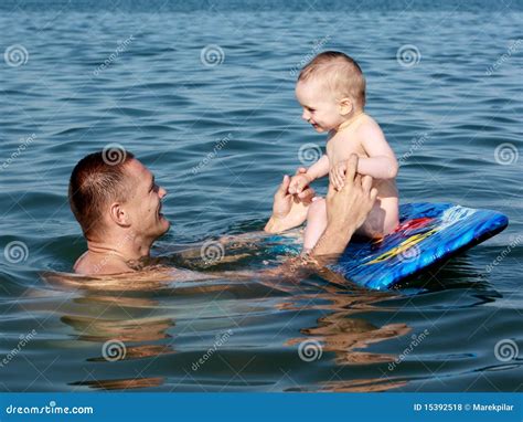 Father And Son Swimming Stock Photo Image Of Happy Infant 15392518