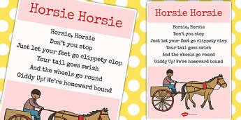 Horsey Horsey Nursery Rhyme Primary Resources - Twinkl