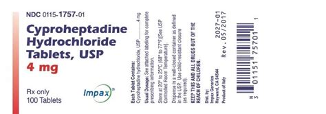 Cyproheptadine - FDA prescribing information, side effects and uses