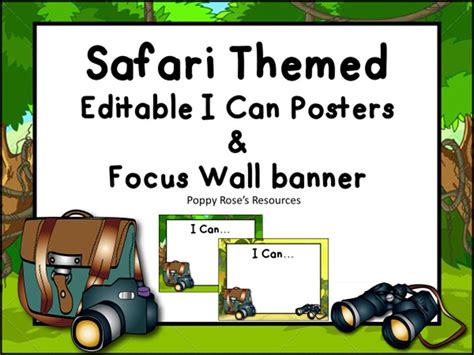 Safari Theme Editable I Can Posters And Focus Wall Banner Wall Banner