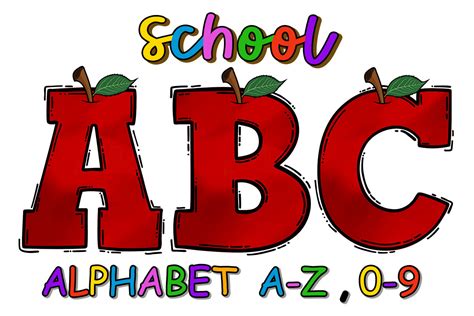 Apple School Alphabet Letters And Number Graphic By Superdongnu