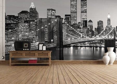 New York City skyline wall mural