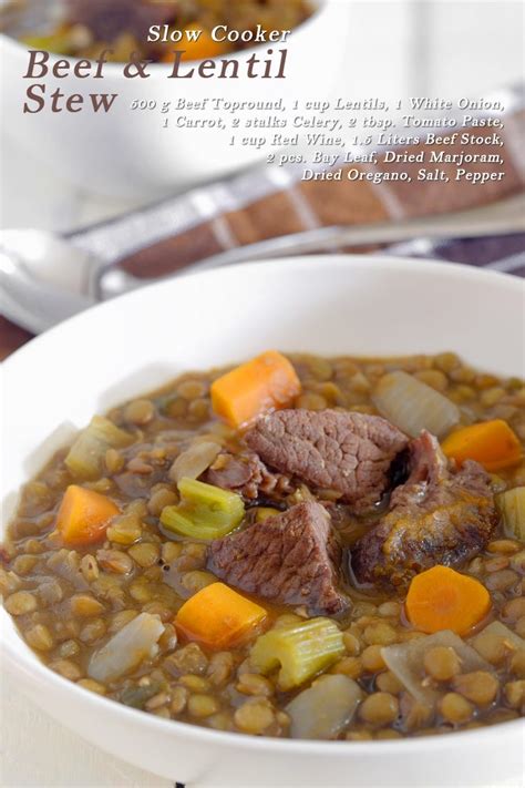 Slow Cooker Beef And Lentil Stew