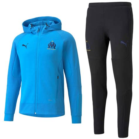 Olympique Marseille Casual Hooded Presentation Tracksuit 2021 22 Puma