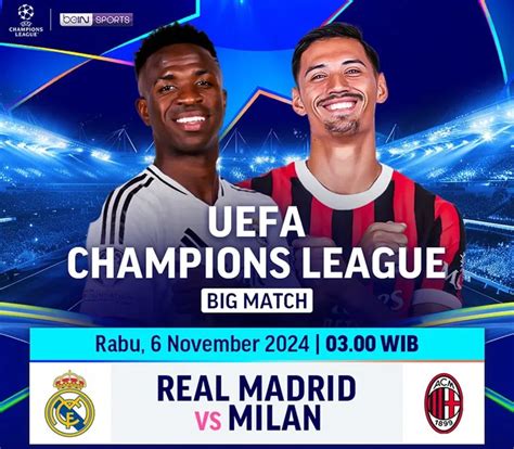 LIVE GRATIS Link Siaran Langsung Dan Line Up Real Madrid Vs AC Milan