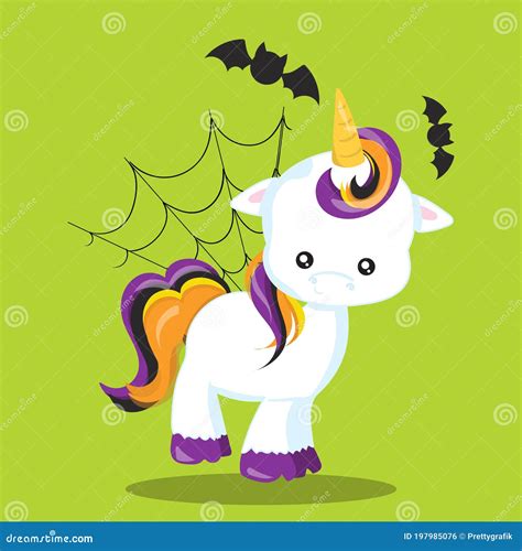 Halloween Unicorn Web Bat 06 Stock Vector Illustration Of Vector